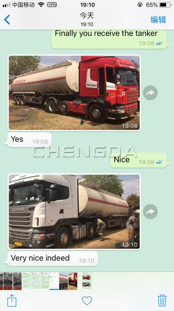 Chengda 3 axles 36000 liters Fuel Trailer Tanker